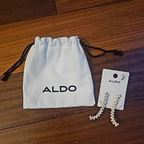 Aldo Silver Crystal Ear Crawler Comes W Accessory Pouch - Picture 5 of 6